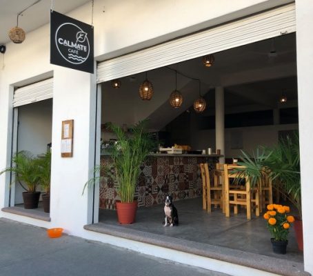 Entrance to the calmate cafe in Puerto Vallarta.