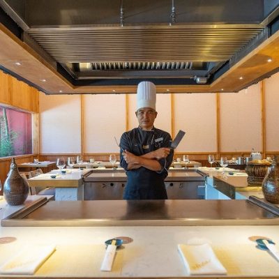 Sushi Chef behind counter at Umai in Restaurant in Puerto Vallarta