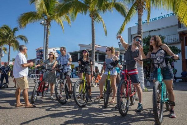 a bike tour on the malecon in Puerto Vallarta Mexico