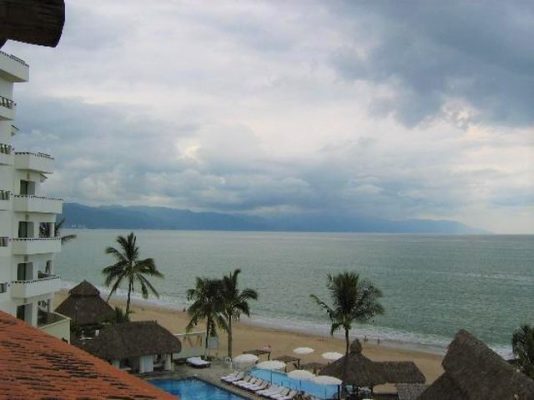 Dark clouds forming on the Bay of Banderas.